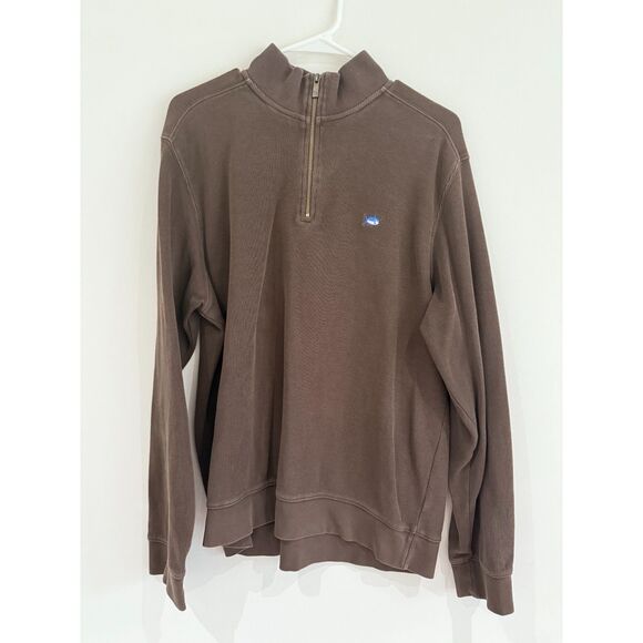 Southern Tide Men's Quarter Zip - Brown - Sz. L - VGUC - Picture 1 of 3